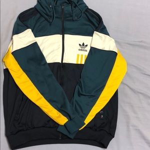 Adidas color block zip up (detachable hood)